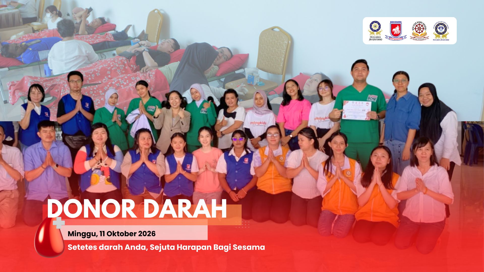 Wujud Kepedulian dan Cinta Kasih, Donor Darah BEM STAB Bodhi Dharma Sukses Kumpulkan 93 Kantong Darah